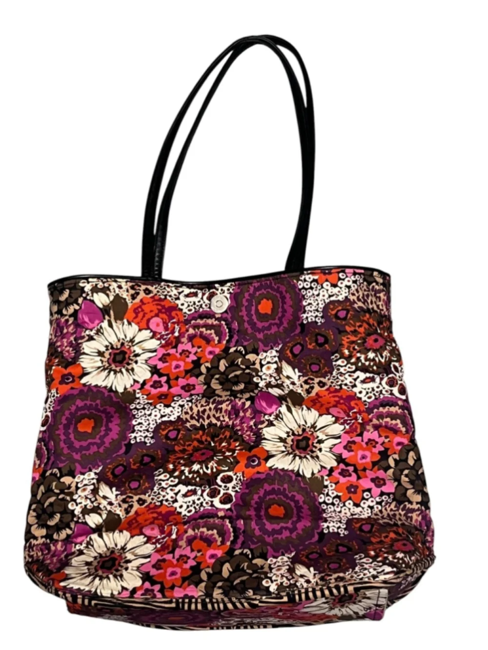 Vera Bradley Reversible Purple Floral - Brown Zebra Tote Bag